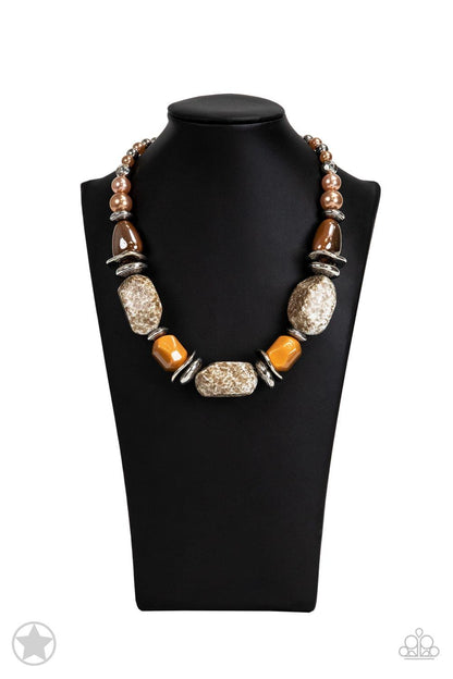 Paparazzi Accessories - Paparazzi Blockbuster Necklace: In Good Glazes Peach - Bling by JessieK