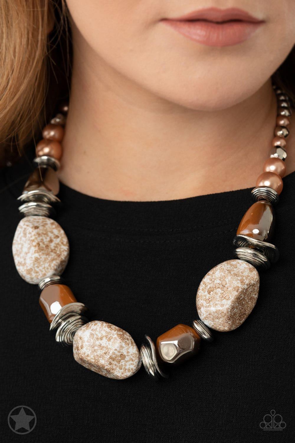 Paparazzi Accessories - Paparazzi Blockbuster Necklace: In Good Glazes Peach - Bling by JessieK