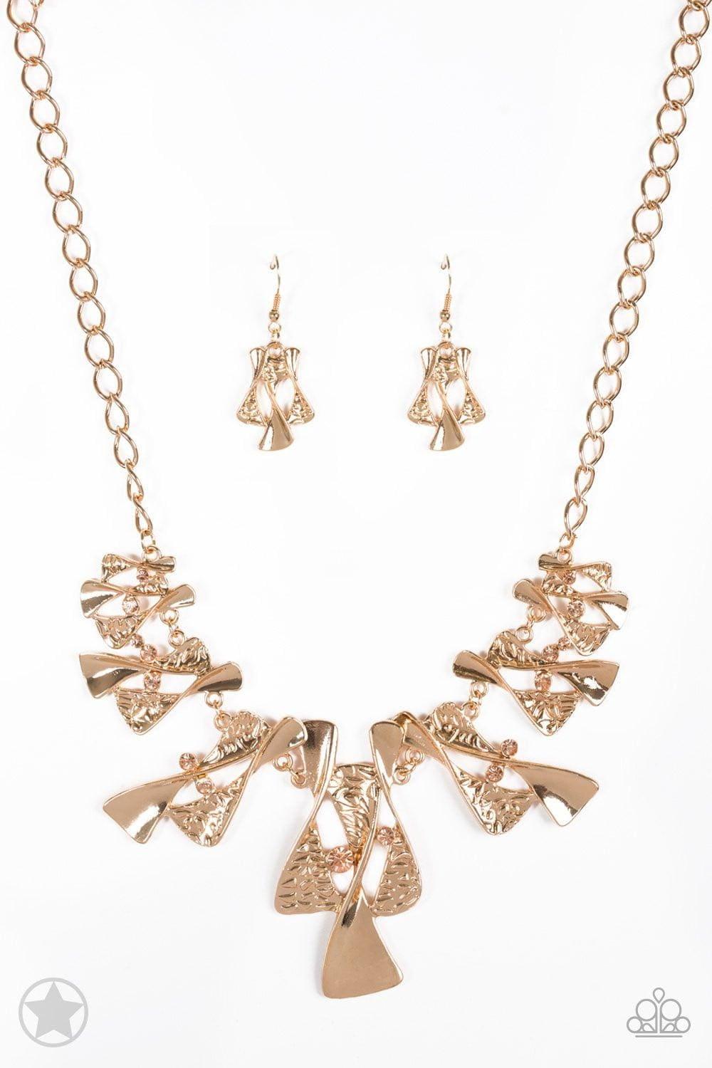 Paparazzi Accessories - Paparazzi Blockbuster Necklace: Sands Of Time Gold - Bling by JessieK