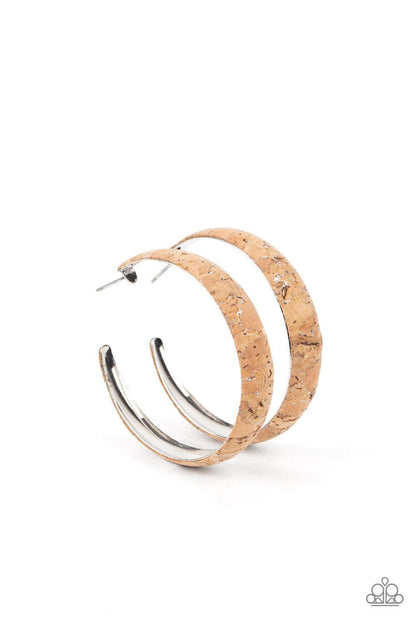 Paparazzi Accessories - Paparazzi Jewelry a Cork In The Road - Silver Hoop Earrings - Bling by JessieK