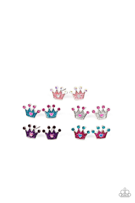Paparazzi Accessories - Paparazzi Starlet Shimmer Jewelry - Queen Crown Earrings - Bling by JessieK