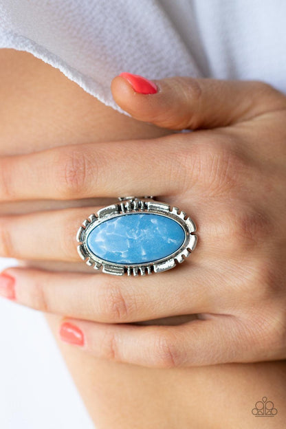 Paparazzi Accessories - Peacefully Pioneer - Blue Ring - Bling by JessieK