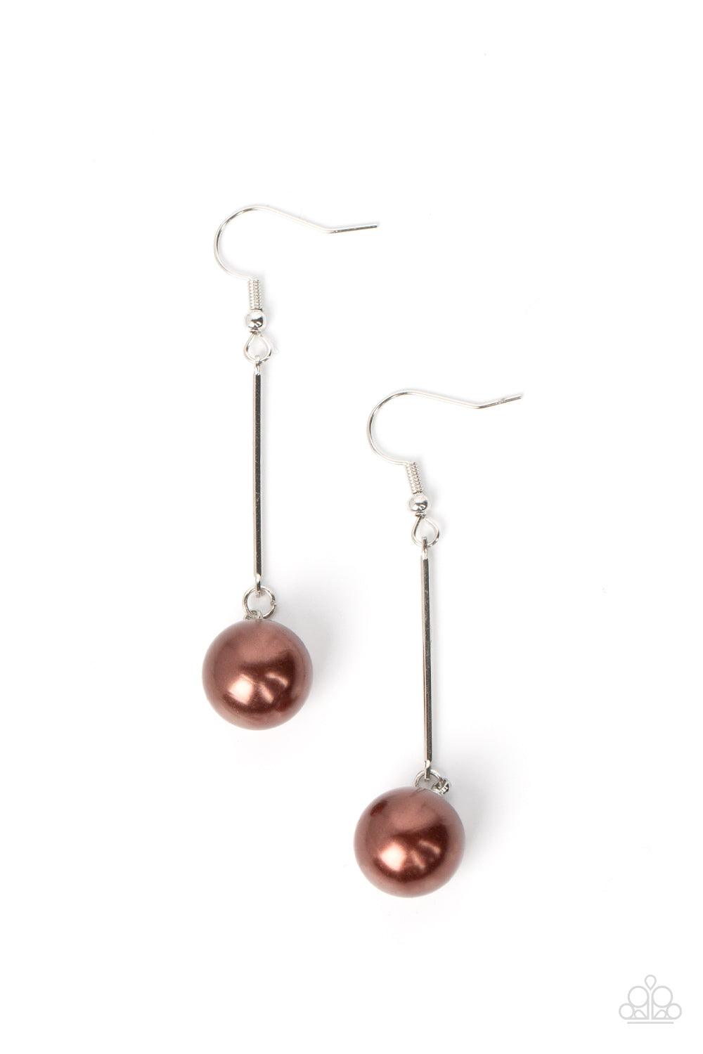 Paparazzi Accessories - Pearl Redux - Brown Earrings - Bling by JessieK