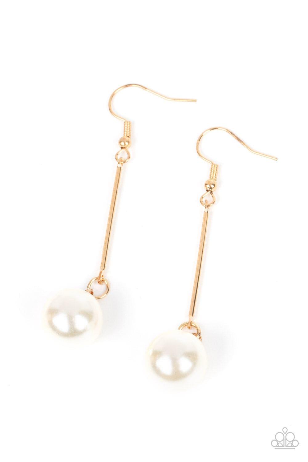 Paparazzi Accessories - Pearl Redux - Gold Earrings - Bling by JessieK