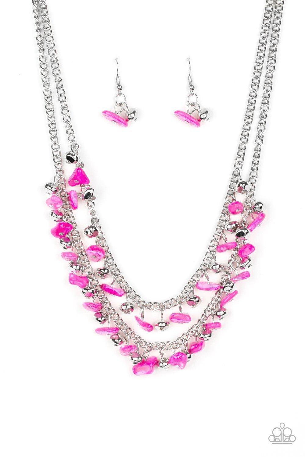 Paparazzi Accessories - Pebble Pioneer - Pink Necklace - Bling by JessieK