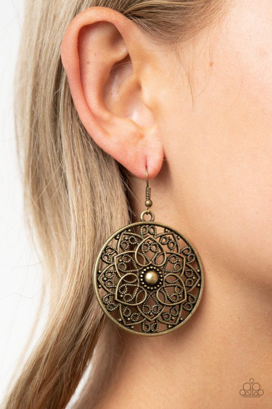 Paparazzi Accessories - Petal Prana - Brass Earrings - Bling by JessieK