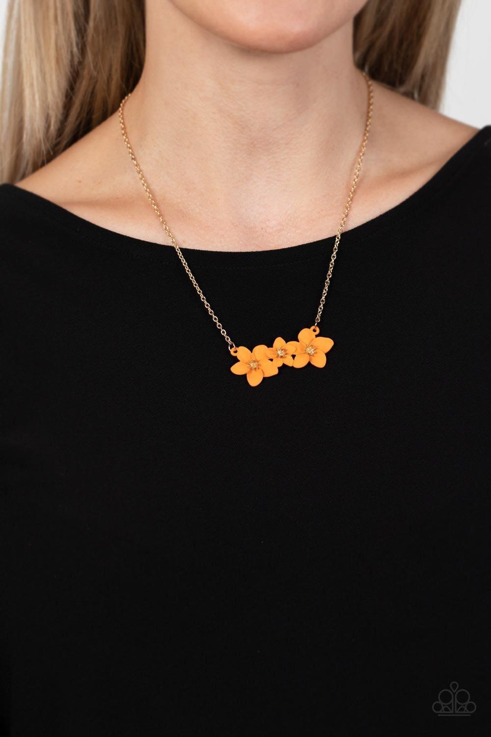 Paparazzi Accessories - Petunia Picnic - Orange Necklace - Bling by JessieK