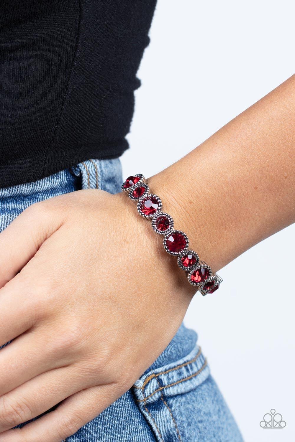 Paparazzi Accessories - Phenomenally Perennial - Red Bracelet - Bling by JessieK