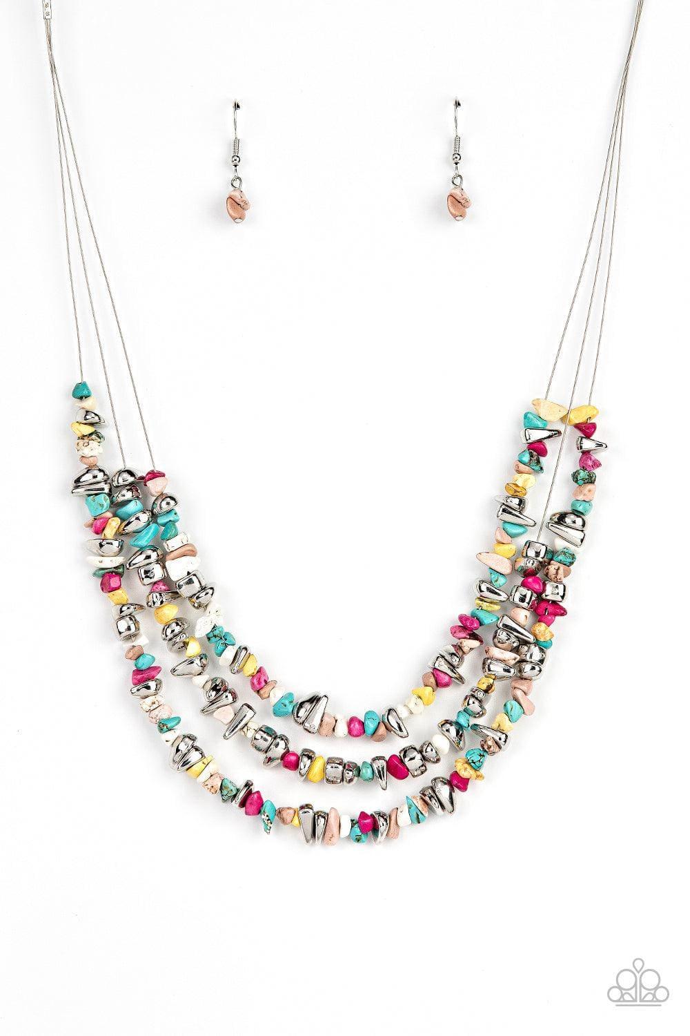 Paparazzi Accessories - Placid Pebbles - Multicolor Necklace - Bling by JessieK