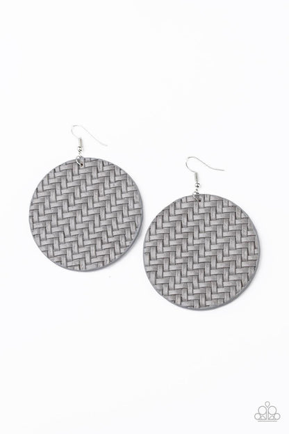 Paparazzi Accessories - Plaited Plains - Silver/gray Earrings - Bling by JessieK