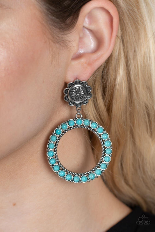 Paparazzi Accessories - Playfully Prairie - Blue (turquoise) Earrings - Bling by JessieK