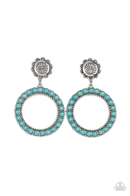 Paparazzi Accessories - Playfully Prairie - Blue (turquoise) Earrings - Bling by JessieK