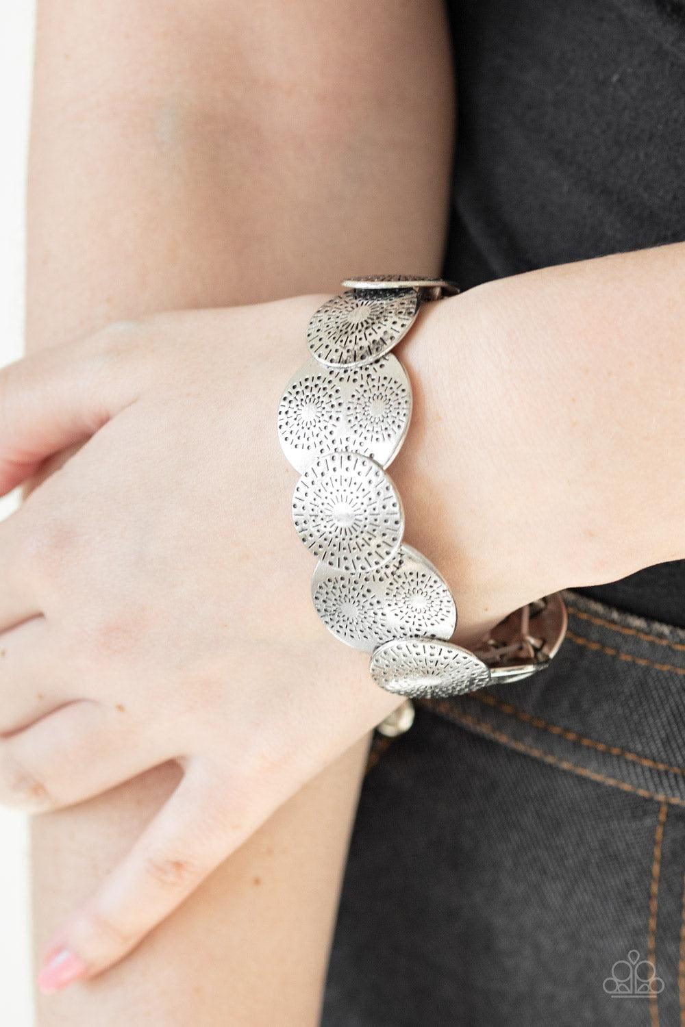 Paparazzi Accessories - Pleasantly Posy - Silver Bracelet - Bling by JessieK