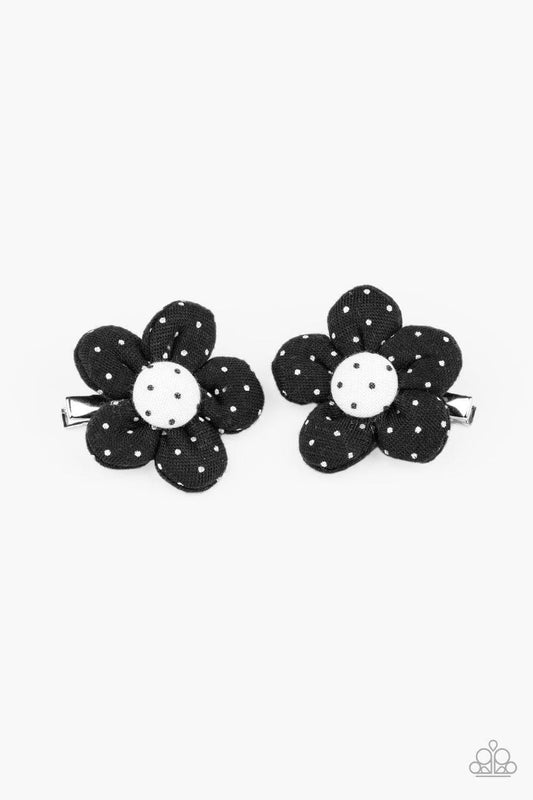 Paparazzi Accessories - Polka Dotted Delight - Black Hair Clip - Bling by JessieK