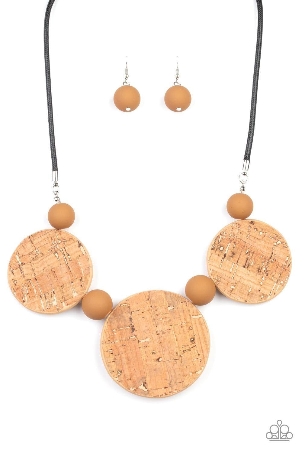 Paparazzi Accessories - Pop The Cork - Brown Necklace - Bling by JessieK