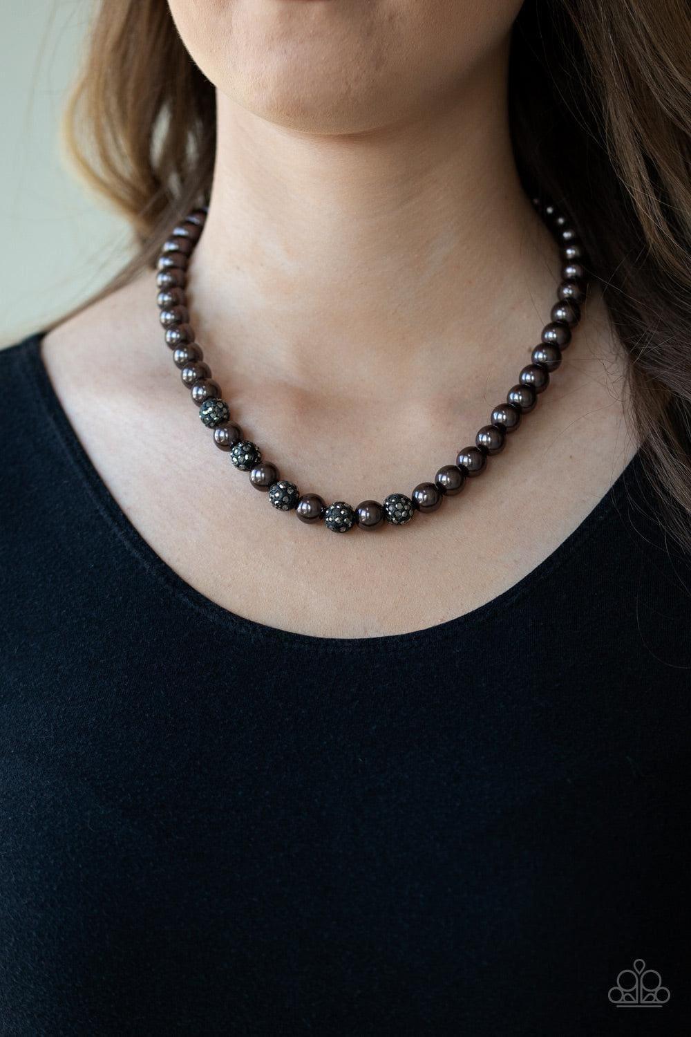 Paparazzi Accessories - Posh Boss - Black Pearl Necklace - Bling by JessieK