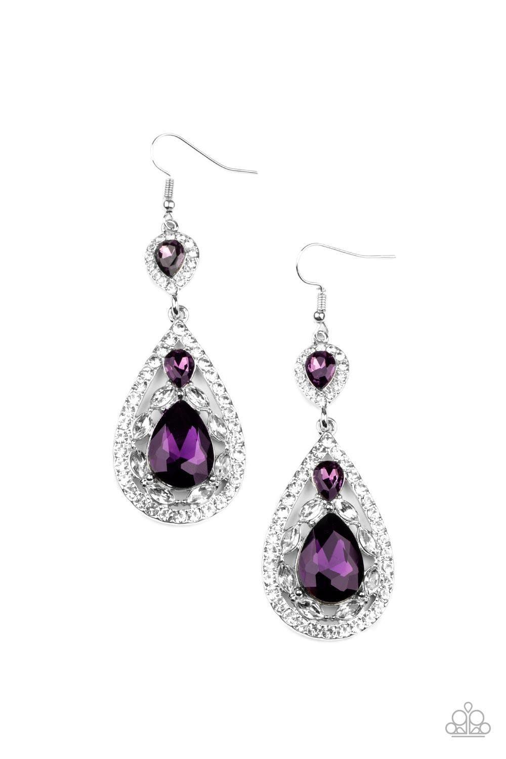 Paparazzi Accessories - Posh Pageantry - Purple Earrings - Bling by JessieK