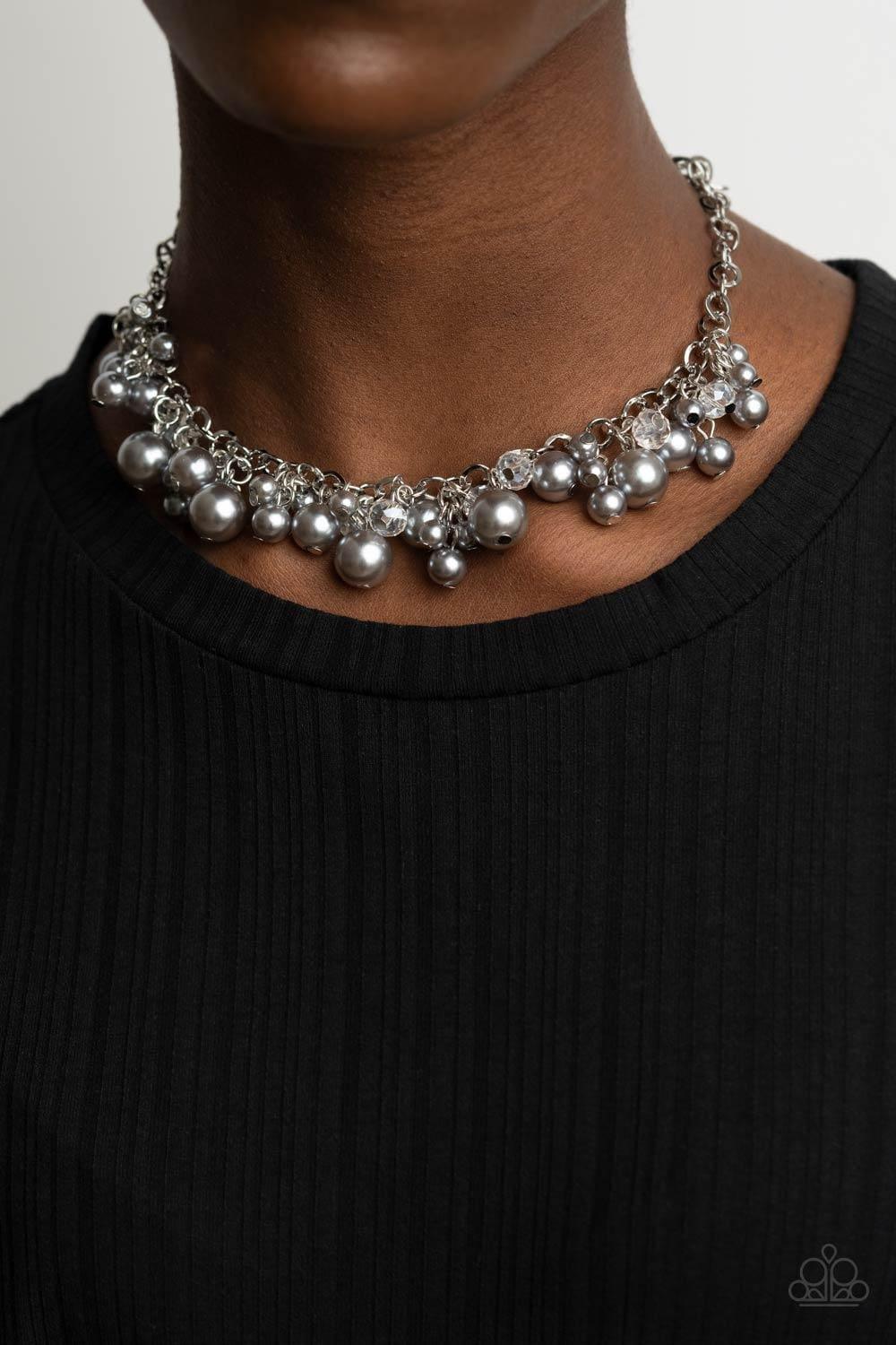 Paparazzi Accessories - Positively Pearl-escent - Silver Necklace - Bling by JessieK