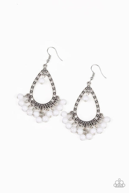 Paparazzi Accessories - Positively Prismatic - White Earrings - Bling by JessieK