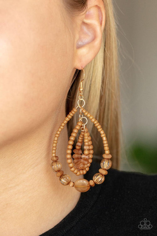 Paparazzi Accessories - Prana Party - Brown Earrings - Bling by JessieK