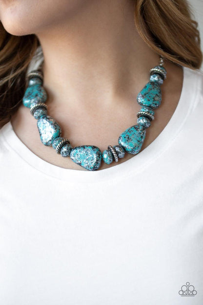 Paparazzi Accessories - Prehistoric Fashionista - Blue Necklace - Bling by JessieK