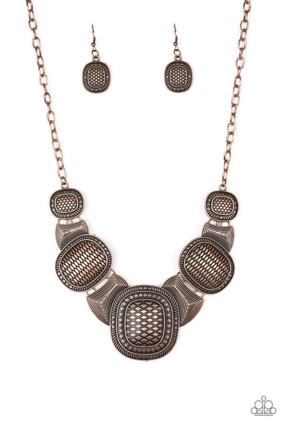 Paparazzi Accessories - Prehistoric Powerhouse - Copper Necklace - Bling by JessieK