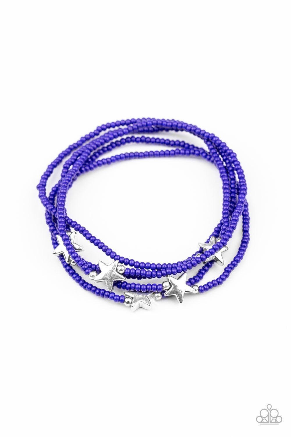 Paparazzi Accessories - Pretty Patriotic - Blue Bracelet - Bling by JessieK