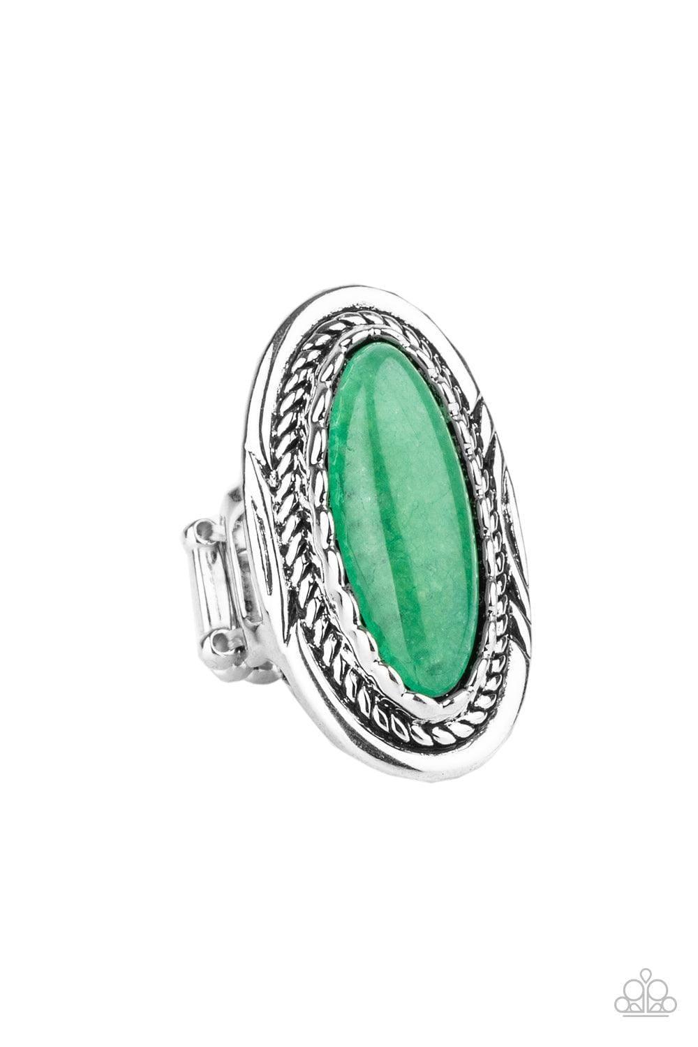 Paparazzi Accessories - Primal Instincts - Green Ring - Bling by JessieK