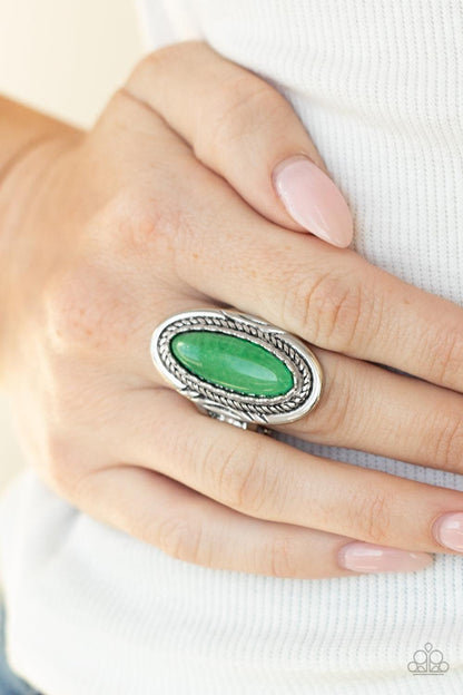 Paparazzi Accessories - Primal Instincts - Green Ring - Bling by JessieK