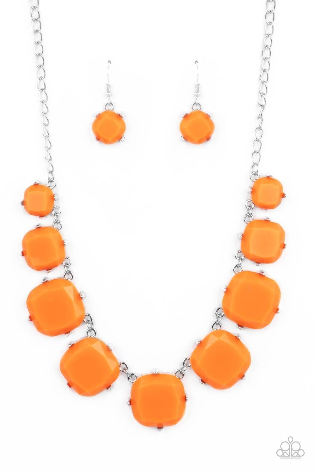 Paparazzi Accessories - Prismatic Prima Donna - Orange Necklace - Bling by JessieK
