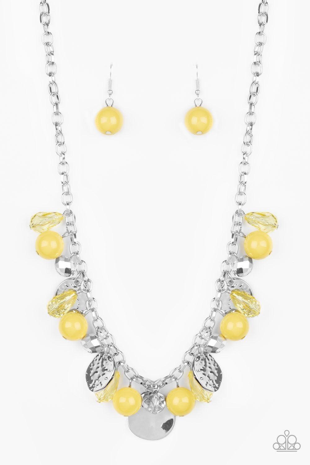 Paparazzi Accessories - Prismatic Sheen - Yellow Necklace - Bling by JessieK