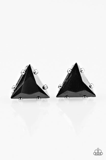 Paparazzi Accessories - Prismatic Shine - Black Post Earrings - Bling by JessieK