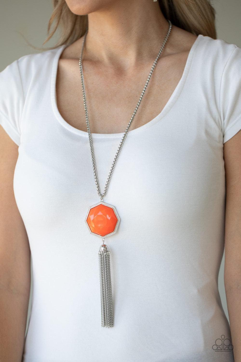 Paparazzi Accessories - Prismatically Polygon - Orange Necklace - Bling by JessieK