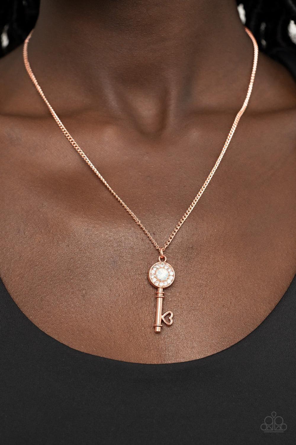Paparazzi Accessories - Prized Key Player - Copper Necklace - Bling by JessieK