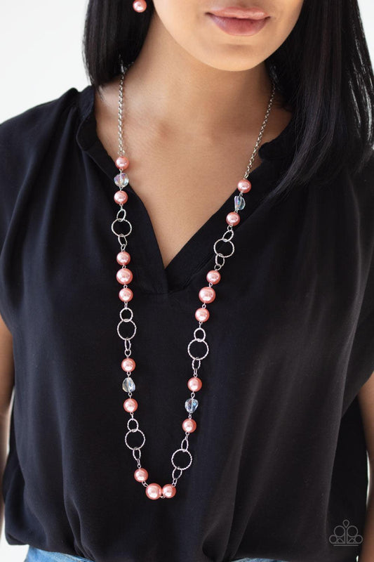 Paparazzi Accessories - Prized Pearls - Orange (Coral) Necklace - Bling by JessieK