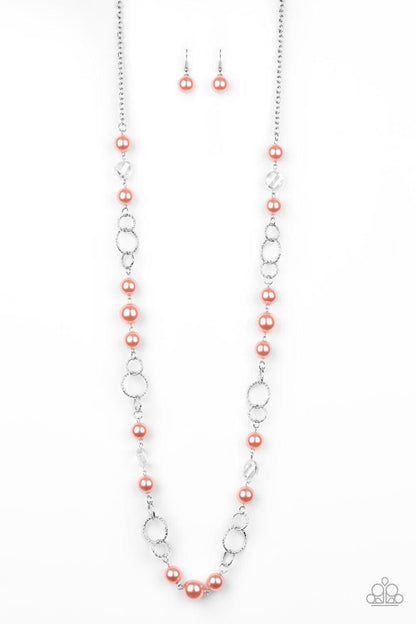 Paparazzi Accessories - Prized Pearls - Orange (Coral) Necklace - Bling by JessieK