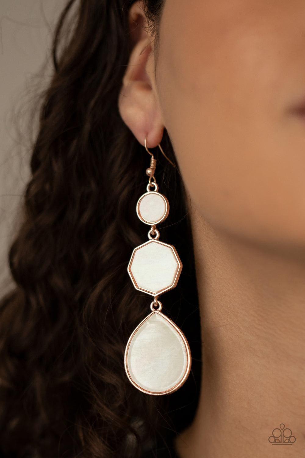 Paparazzi Accessories - Progressively Posh - Rose Gold Earrings - Bling by JessieK