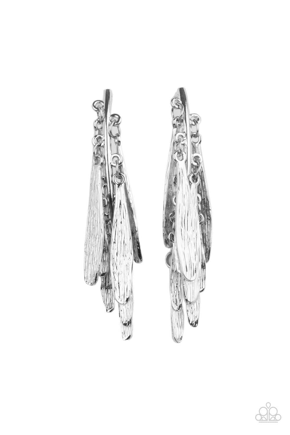 Paparazzi Accessories - Pursuing The Plumes - Silver Earrings - Bling by JessieK