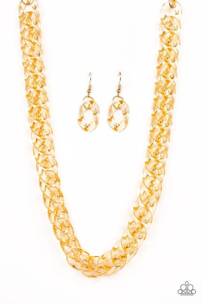 Paparazzi Accessories - Put It On Ice - Gold Necklace - Bling by JessieK