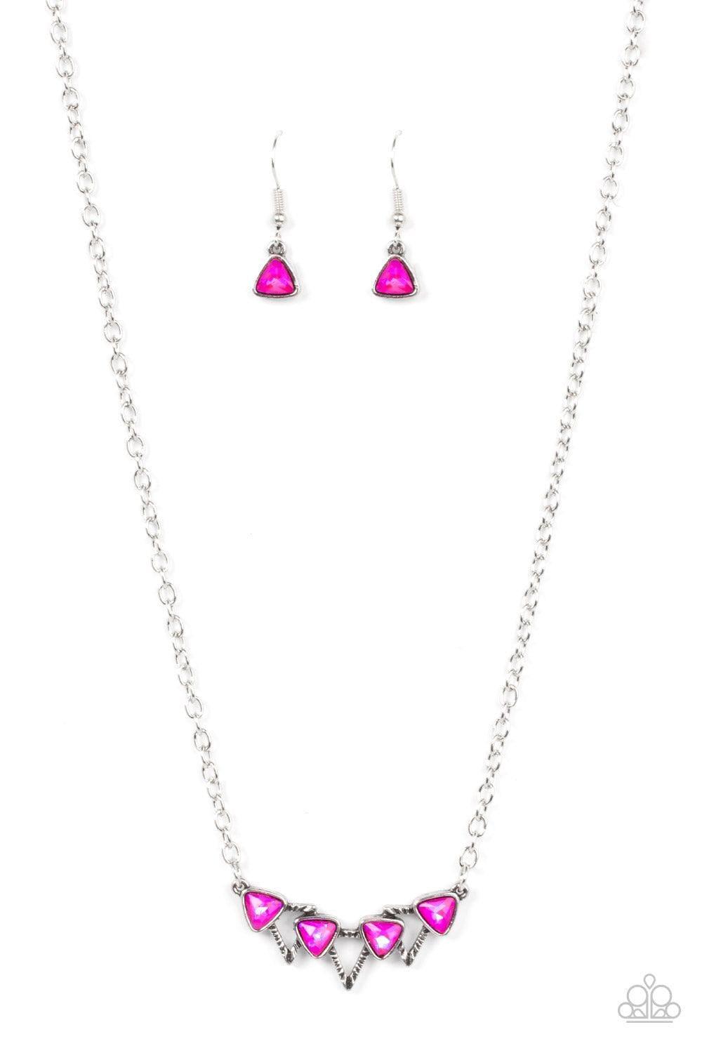 Paparazzi Accessories - Pyramid Prowl - Pink Necklace - Bling by JessieK