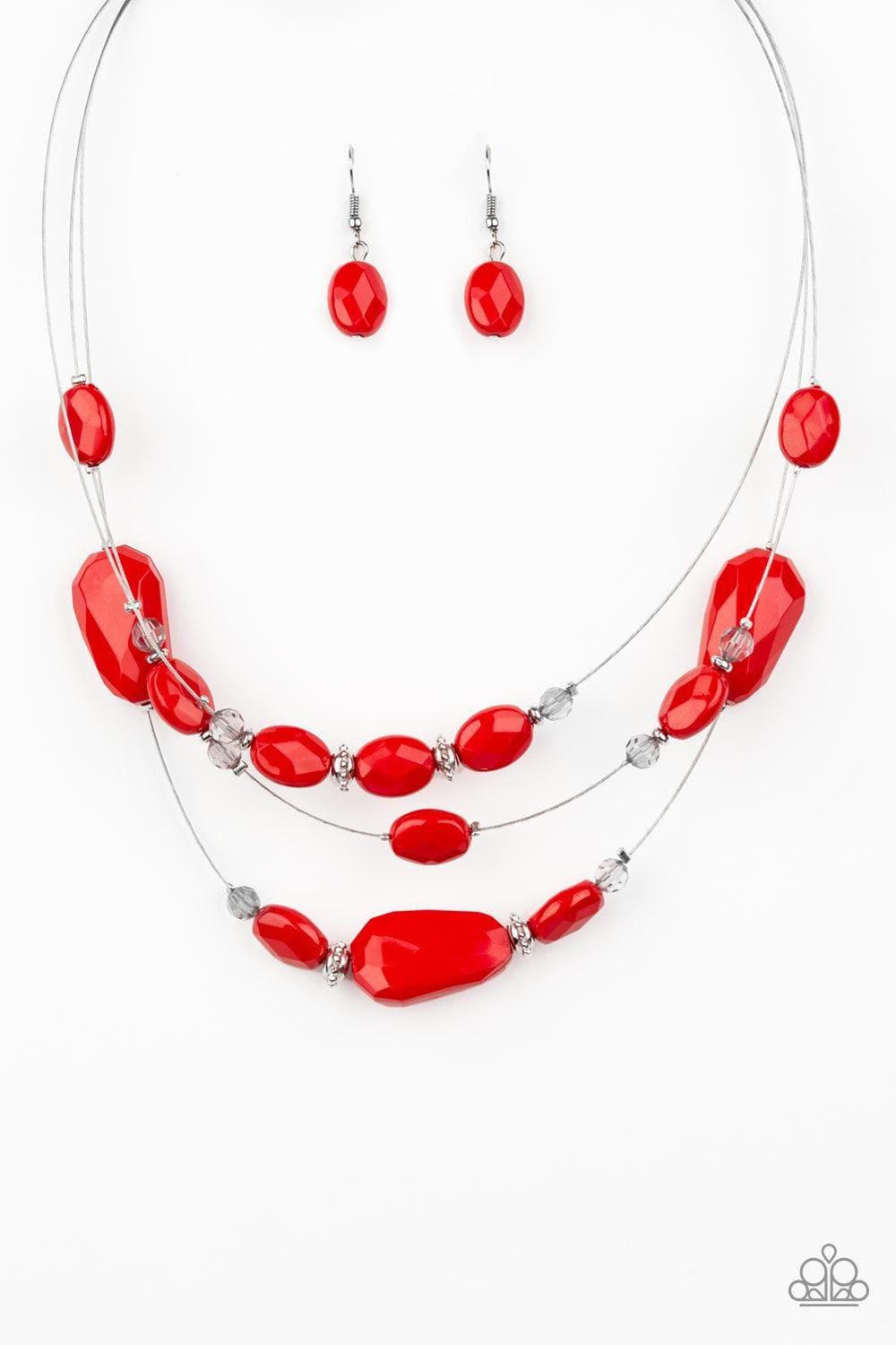 Paparazzi Accessories - Radiant Reflections - Red Necklace - Bling by JessieK
