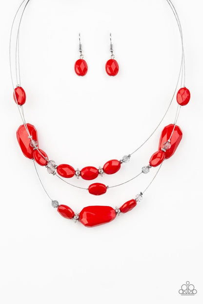 Paparazzi Accessories - Radiant Reflections - Red Necklace - Bling by JessieK