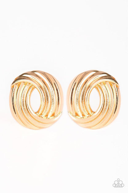 Paparazzi Accessories - Rare Refinement - Gold Post Earrings - Bling by JessieK