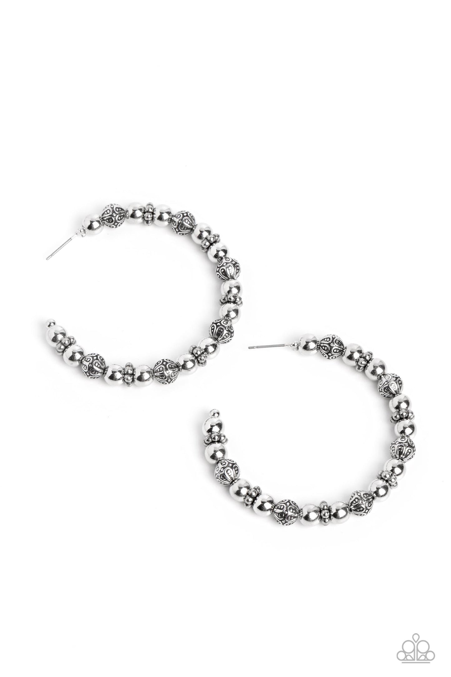 Paparazzi Accessories - Rebuilt Ruins - Silver Hoop Earrings - Bling by JessieK