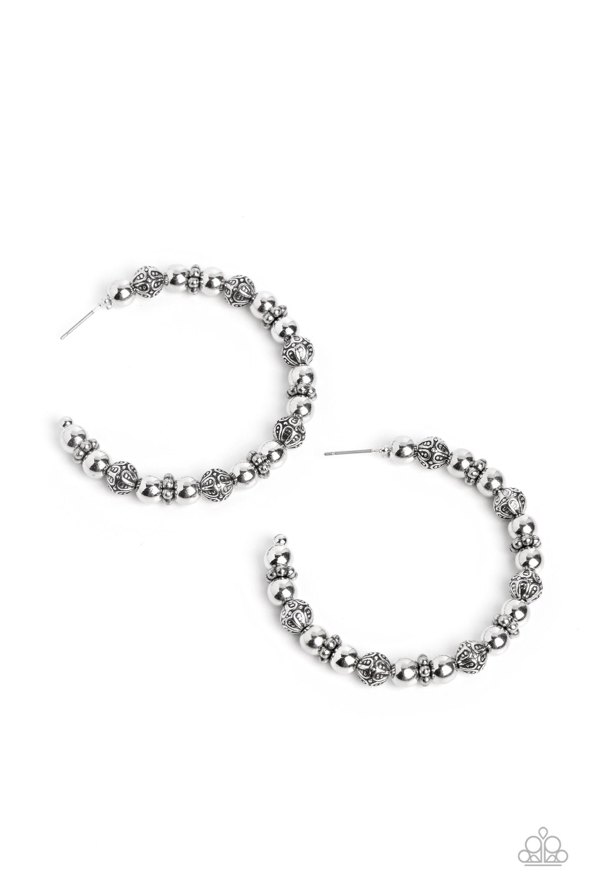 Paparazzi Accessories - Rebuilt Ruins - Silver Hoop Earrings - Bling by JessieK