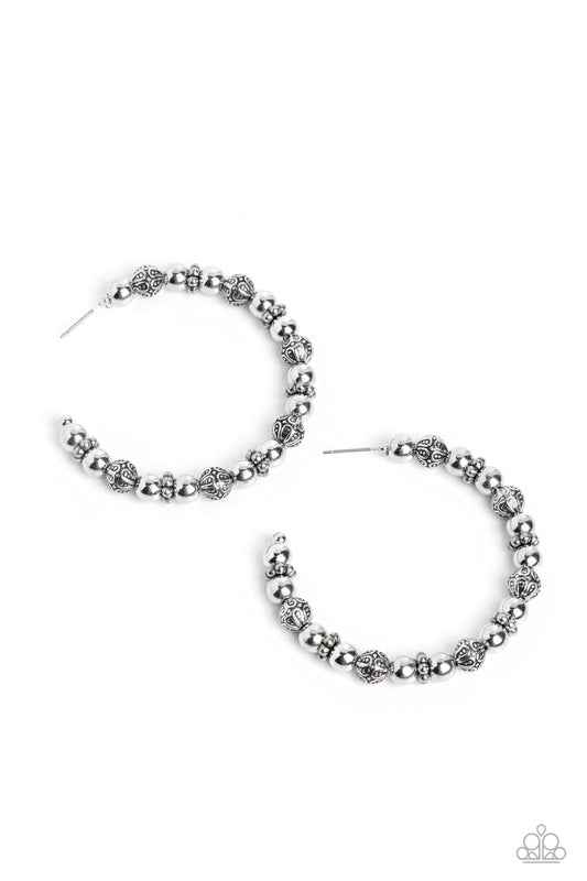 Paparazzi Accessories - Rebuilt Ruins - Silver Hoop Earrings - Bling by JessieK