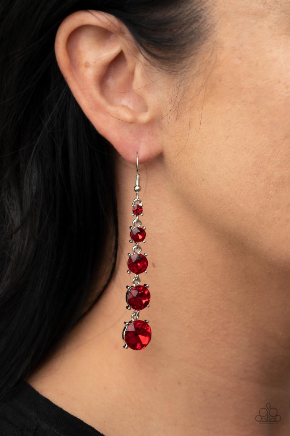 Paparazzi Accessories - Red Carpet Charmer - Red Earrings - Bling by JessieK