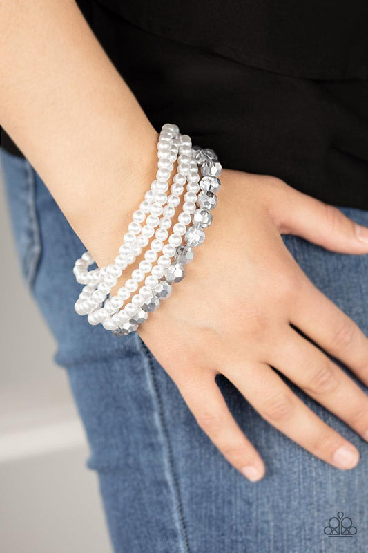 Paparazzi Accessories - Refined Renegade - White Pearl Bracelet - Bling by JessieK