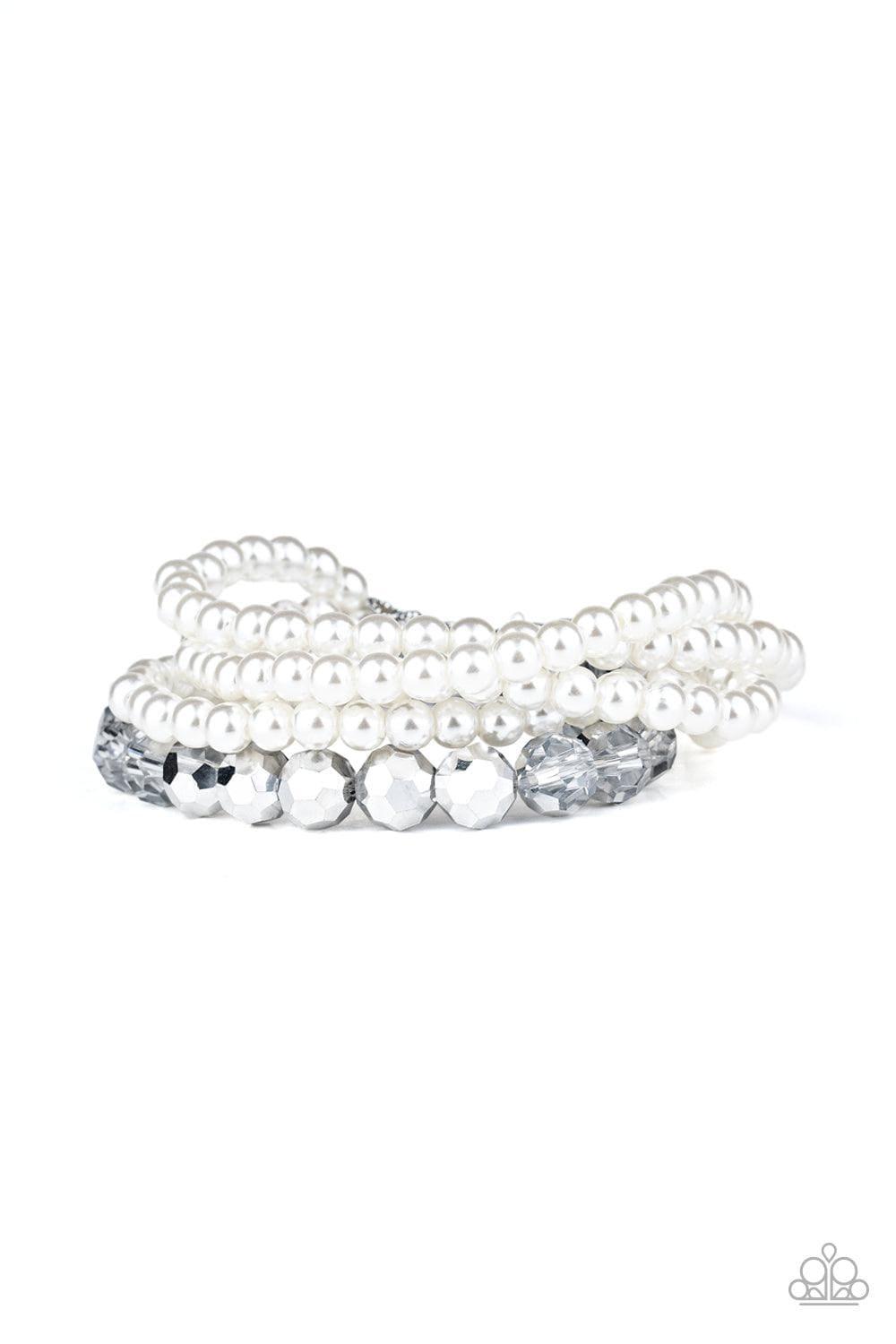 Paparazzi Accessories - Refined Renegade - White Pearl Bracelet - Bling by JessieK