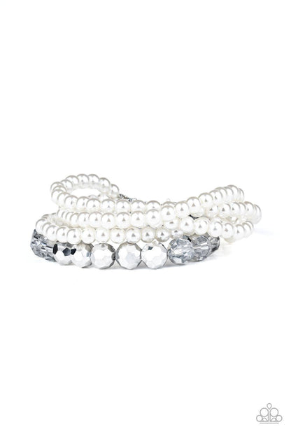 Paparazzi Accessories - Refined Renegade - White Pearl Bracelet - Bling by JessieK